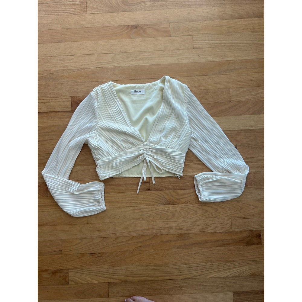 ShowPo Cream Off White Flowly Cropped Top Size 6 Australia Excellent